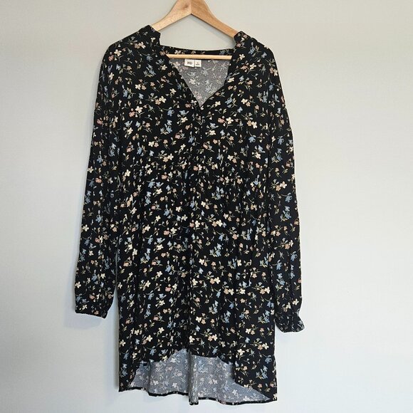 NWOT tentree Ecowoven Crepe Knee Length Long Sleeve Dress - Size Medium - Picture 3 of 6